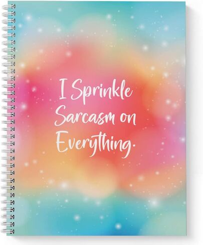 Softcover I Sparkle 8.5" x 11" Funny Spiral Notebook/Journal, 120 College Ruled Pages, Durable Gloss Laminated Cover, White Wire-o Spiral. Made in the USA in Saudi Arabia
