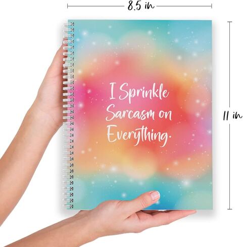 Softcover I Sparkle 8.5" x 11" Funny Spiral Notebook/Journal, 120 College Ruled Pages, Durable Gloss Laminated Cover, White Wire-o Spiral. Made in the USA in Saudi Arabia