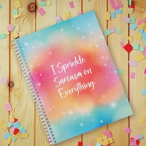 Softcover I Sparkle 8.5" x 11" Funny Spiral Notebook/Journal, 120 College Ruled Pages, Durable Gloss Laminated Cover, White Wire-o Spiral. Made in the USA in Saudi Arabia