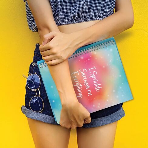 Softcover I Sparkle 8.5" x 11" Funny Spiral Notebook/Journal, 120 College Ruled Pages, Durable Gloss Laminated Cover, White Wire-o Spiral. Made in the USA in Saudi Arabia