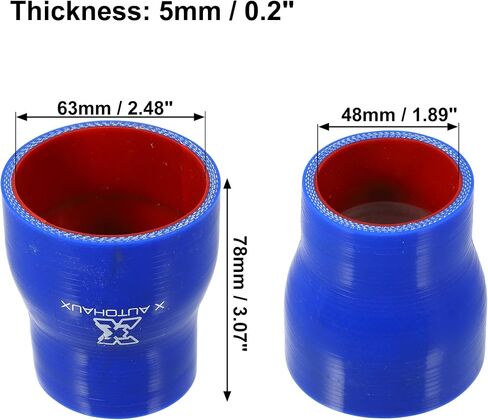 X AUTOHAUX 48-63mm 1.89"-2.48" ID Straight Silicone Reducer Hose Silicone Hose Coupler Intercooler Tube for Car Intercooler Intake Piping in Saudi Arabia