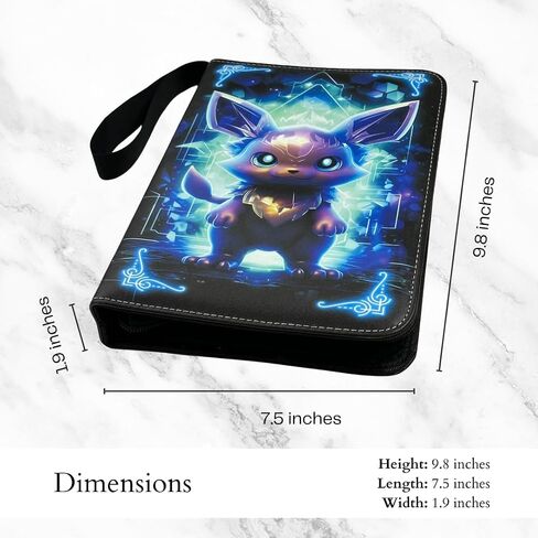 Card Binder 4 Pockets with 55 Removable Sleeves, Can Holds 440 Cards, 3-Ring Zipper Sports Book is Gifts for Boys and Girls in Saudi Arabia