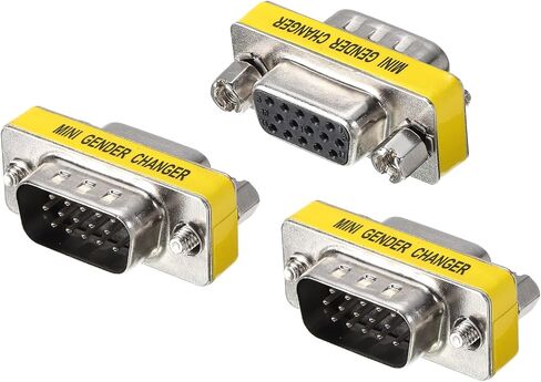 MECCANIXITY VGA Coupler VGA Gender Changer Connector 15 Pin Male to Female VGA Adapter Conversion for Cable Extender, Pack of 3 in Saudi Arabia
