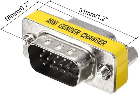 MECCANIXITY VGA Coupler VGA Gender Changer Connector 15 Pin Male to Female VGA Adapter Conversion for Cable Extender, Pack of 3 in Saudi Arabia