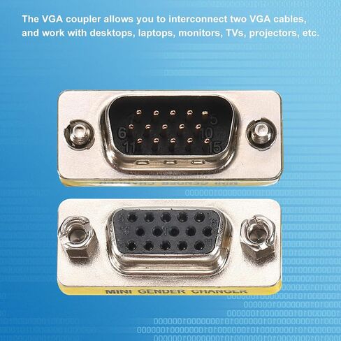 MECCANIXITY VGA Coupler VGA Gender Changer Connector 15 Pin Male to Female VGA Adapter Conversion for Cable Extender, Pack of 3 in Saudi Arabia