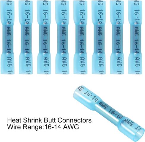 200pcs Waterproof Heat Shrink Butt Connectors Yellow 12-10 AWG, Electrical Crimp Wire Splice Connectors Insulated Marine Automotive (BHT5.5/Yellow) in Saudi Arabia