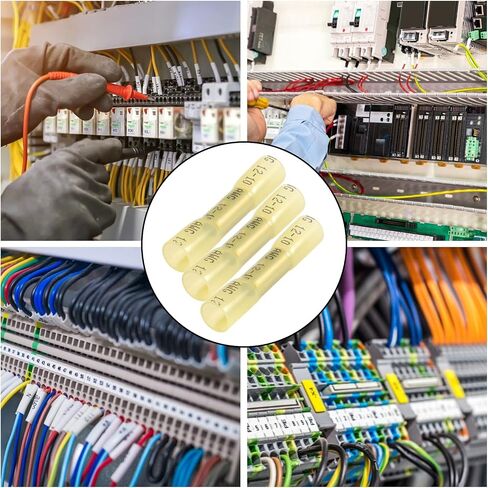 200pcs Waterproof Heat Shrink Butt Connectors Yellow 12-10 AWG, Electrical Crimp Wire Splice Connectors Insulated Marine Automotive (BHT5.5/Yellow) in Saudi Arabia