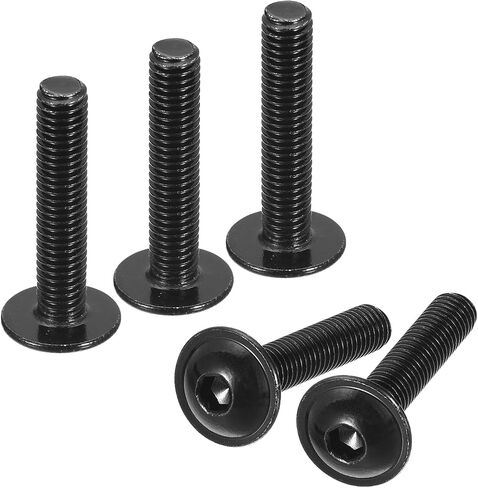 uxcell Flanged Button Head Socket Cap Screws, 50pcs M4x8mm 304 Stainless Steel Black Oxide Socket Drive Fasteners Bolts, Fully Thread Machine Screws in Saudi Arabia