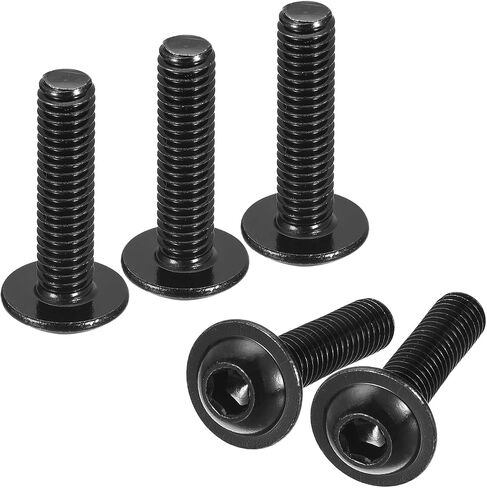uxcell Flanged Button Head Socket Cap Screws, 50pcs M4x8mm 304 Stainless Steel Black Oxide Socket Drive Fasteners Bolts, Fully Thread Machine Screws in Saudi Arabia