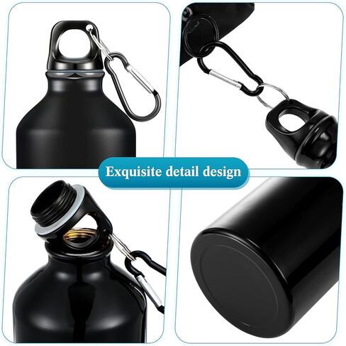 20 Pcs Thank You Gifts Thank You for Being Awesome Water Bottle Aluminum Water Bottles 20oz Reusable Leak Proof Twist Lid Buckle Sports Water Bottle Appreciation Gift for Coworker Teacher (Black) in Saudi Arabia