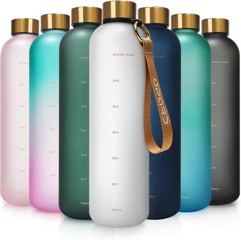 Opard 27oz/32oz Motivational Water Bottle with Time Marker to Drink, Reusable Plastic Bottle with BPA Free Tritan for Gym and Sports in Saudi Arabia