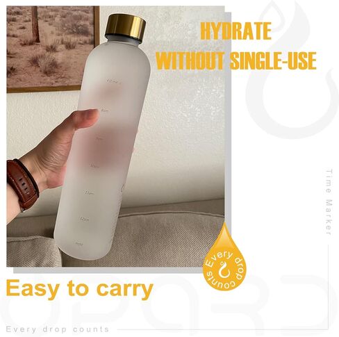 Opard 27oz/32oz Motivational Water Bottle with Time Marker to Drink, Reusable Plastic Bottle with BPA Free Tritan for Gym and Sports in Saudi Arabia