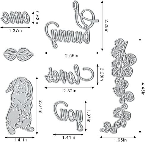 Metal Easter Bunny Rabbit Background Die Cuts for Card Making, Leaves Frame Cutting Dies for DIY Decor Paper Craft Card Making Scrapbooking Paper Album Stamp in Saudi Arabia