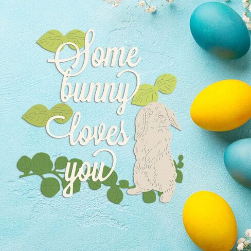 Metal Easter Bunny Rabbit Background Die Cuts for Card Making, Leaves Frame Cutting Dies for DIY Decor Paper Craft Card Making Scrapbooking Paper Album Stamp in Saudi Arabia