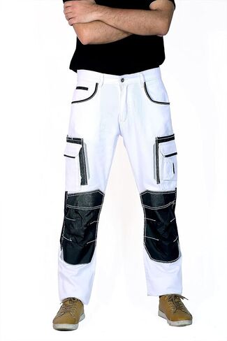 Mens Construction Pants Utility Work Heavy Duty Workwear Trousers Carpenter Knee Reinforcement Cordura Safety Pants in Saudi Arabia