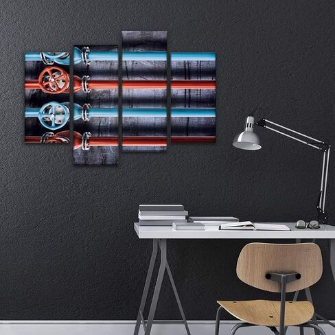 4 Panels Canvas paintings - pumpjacks, the sunset of daqing oil field oil industrys and pictures - Wall Art modern Posters Framed Ready to Hang for Home Wall Decor in Saudi Arabia