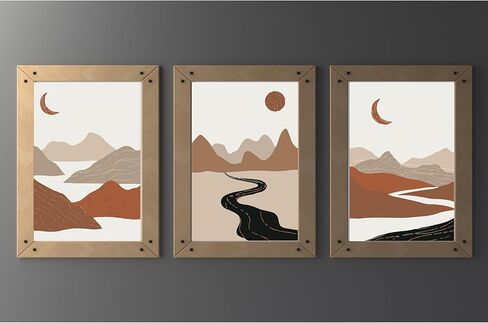 ملصق قماش Wowswe-3pcs، فن حديث، لوحة قماشية بوهيمية، مطبوعات فنية على شكل قمر الشمس، صور مطبوعة تجريدية، لغرفة النوم وغرفة المعيشة، ديكور جدار الفن، ديكور الحائط، ديكور الغرفة، غير مؤطر (11 × 14 بوصة) in Kuwait