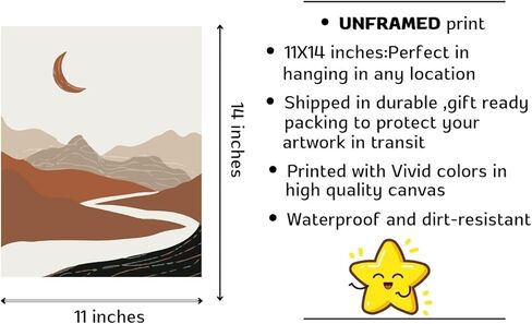 ملصق قماش Wowswe-3pcs، فن حديث، لوحة قماشية بوهيمية، مطبوعات فنية على شكل قمر الشمس، صور مطبوعة تجريدية، لغرفة النوم وغرفة المعيشة، ديكور جدار الفن، ديكور الحائط، ديكور الغرفة، غير مؤطر (11 × 14 بوصة) in Kuwait