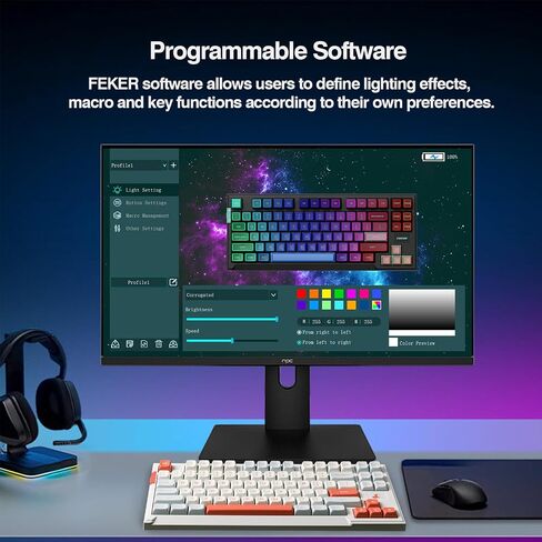 EPOMAKER x Feker IK85 Plus Gasket-Mounted Mechanical Keyboard, Hot Swappable 2.4Ghz/Bluetooth 5.0/USB-C Wired Wireless, Sound Dampening Foams Kit, 4000mAh Battery, RGB (White, Marble White Switch) in Saudi Arabia