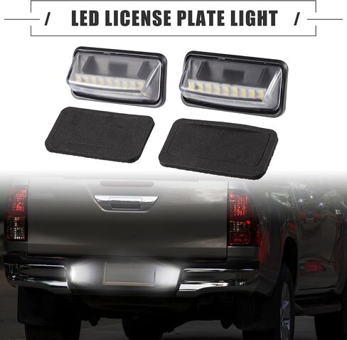 Motoforti LED لوحة ترخيص ضوء، LED لوحة ترخيص ضوء مصباح، لتويوتا أفالون 2013-2018، بلاستيك، رقم 8127033110، أسود، 2 قطعة in Saudi Arabia