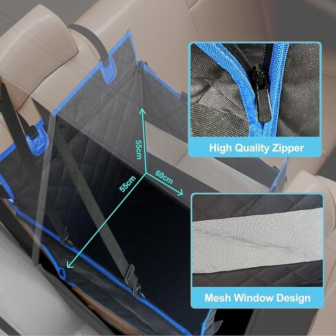 Back Seat Extender for Dogs, 600D Heavy Duty Waterproof Dog Car Seat Cover for Back Seat, Hard Bottom Dog Hammock for Car Travel Mattress, Non-Inflatable Dog Bed for Cars Trucks and SUV in Kuwait