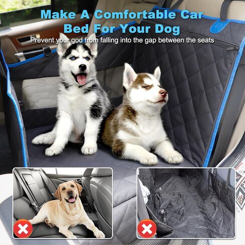 Back Seat Extender for Dogs, 600D Heavy Duty Waterproof Dog Car Seat Cover for Back Seat, Hard Bottom Dog Hammock for Car Travel Mattress, Non-Inflatable Dog Bed for Cars Trucks and SUV in Kuwait