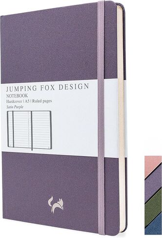 JUMPING FOX DESIGN Premium A5 Lined Journal Hardcover Notebook, Medium 5.6 x 8.4 inches, 100gsm Quality Paper, Numbered Pages, Inner Pocket, Unique Leatherette (Sunlit Rose, Medium A5) in Saudi Arabia