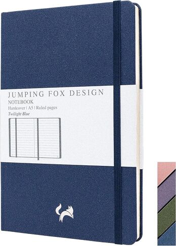 JUMPING FOX DESIGN Premium A5 Lined Journal Hardcover Notebook, Medium 5.6 x 8.4 inches, 100gsm Quality Paper, Numbered Pages, Inner Pocket, Unique Leatherette (Sunlit Rose, Medium A5) in Saudi Arabia