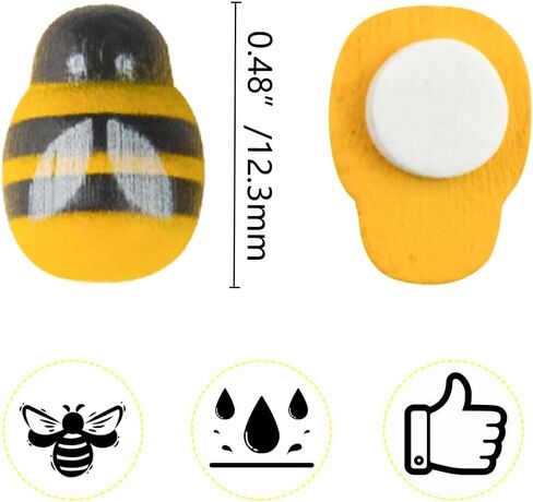 200Pcs Tiny Resin Bees Decor Mini Flatback Self-Adhesive Bumble Bees Wooden Bees Embellishments Set for DIY Craft Making Scrap-Booking Party Home Decor (Yellow) in Saudi Arabia