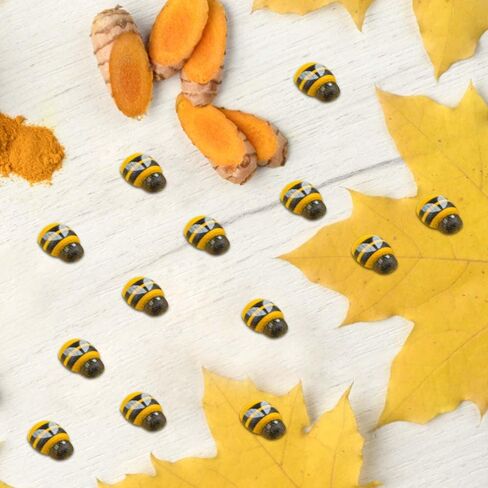 200Pcs Tiny Resin Bees Decor Mini Flatback Self-Adhesive Bumble Bees Wooden Bees Embellishments Set for DIY Craft Making Scrap-Booking Party Home Decor (Yellow) in Saudi Arabia
