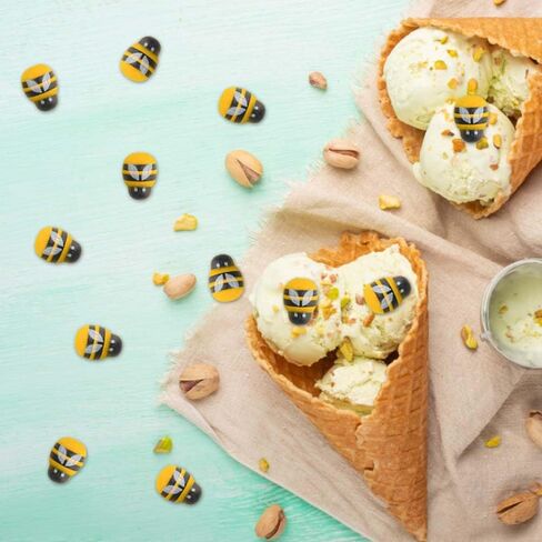200Pcs Tiny Resin Bees Decor Mini Flatback Self-Adhesive Bumble Bees Wooden Bees Embellishments Set for DIY Craft Making Scrap-Booking Party Home Decor (Yellow) in Saudi Arabia