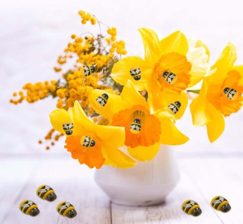 200Pcs Tiny Resin Bees Decor Mini Flatback Self-Adhesive Bumble Bees Wooden Bees Embellishments Set for DIY Craft Making Scrap-Booking Party Home Decor (Yellow) in Saudi Arabia