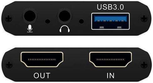 بطاقة التقاط الفيديو، HDMI إلى USB3.0 بطاقة التقاط الألعاب Grabber Loop-Out مؤتمر فيديو مباشر 1080P للكمبيوتر/الكمبيوتر المحمول/PS4/Switch/DVD/الكاميرا/HDTV/الشاشة in Kuwait