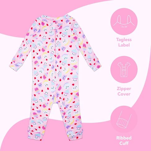 Rene Rofe Baby Girls Zip-Up Snap Ultra Soft Long Sleeve Footie Sleep and Play Coverall in Saudi Arabia