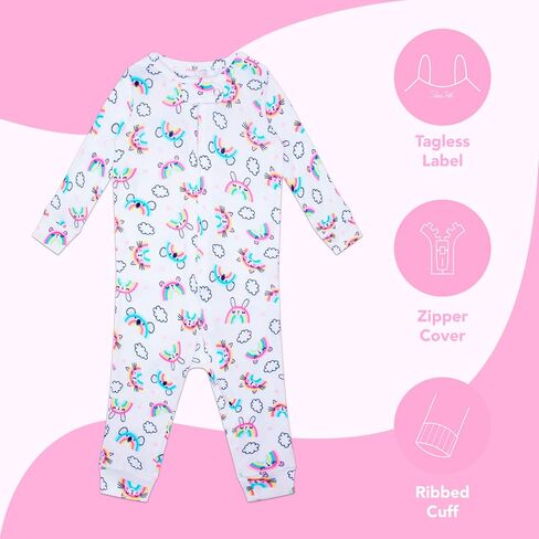 Rene Rofe Baby Girls Zip-Up Snap Ultra Soft Long Sleeve Footie Sleep and Play Coverall in Saudi Arabia