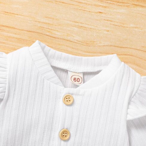 GRNSHTS الوليد طفلة رومبير الصلبة مضلع بذلة طويلة الأكمام أزرار 3 قطعة ملابس الرضع ملابس الخريف الشتاء in Kuwait