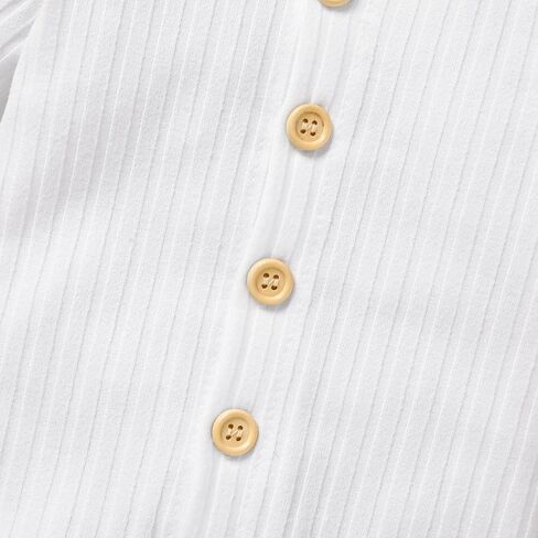 GRNSHTS الوليد طفلة رومبير الصلبة مضلع بذلة طويلة الأكمام أزرار 3 قطعة ملابس الرضع ملابس الخريف الشتاء in Kuwait