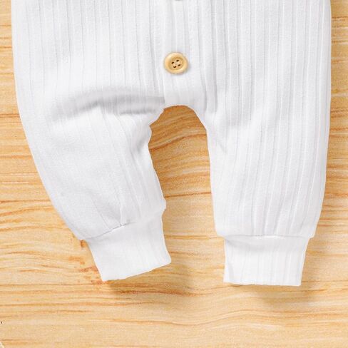 GRNSHTS الوليد طفلة رومبير الصلبة مضلع بذلة طويلة الأكمام أزرار 3 قطعة ملابس الرضع ملابس الخريف الشتاء in Kuwait