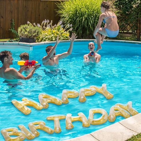 حمام سباحة عيد ميلاد سعيد - زخارف حفلات حمام السباحة بأحرف عائمة مقاس 20 بوصة، نقاط لاصقة قوية كبيرة، سهلة التركيب - ديكورات حفلات أعياد الميلاد لديكور حفلات حمام السباحة الصيفية هدية للأطفال in Kuwait