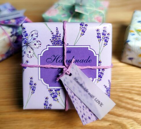 ZZYBIA 100 sets Handmade Soap Gift Wrapping Packing set with Cure Label (Floral) in Kuwait