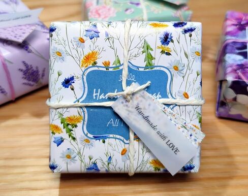 ZZYBIA 100 sets Handmade Soap Gift Wrapping Packing set with Cure Label (Floral) in Kuwait