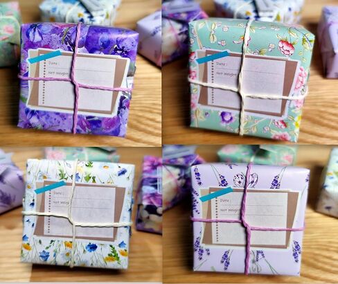 ZZYBIA 100 sets Handmade Soap Gift Wrapping Packing set with Cure Label (Floral) in Kuwait