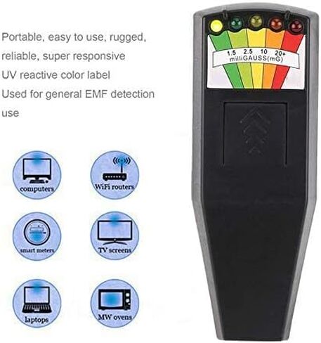 2 PCS 5 LED EMF Meter Magnetic Field Detector Ghost Hunting Paranormal Equipment Tester Counter in Kuwait