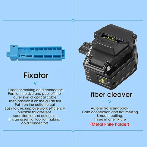 مجموعة أدوات إنهاء الألياف الضوئية مجموعة أدوات اللحام البارد لكابل FTTH مع قاطع الألياف الضوئية A-6C ومحدد الأعطال البصرية بقدرة 30 ميجاوات مع محول FC-LC -70~+10 ديسيبل M7 3 في 1 مقياس الطاقة الضوئية in Kuwait
