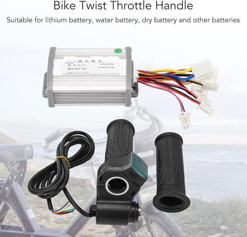 Bicycle Brushed Controller Kit, Speed Control Heat Dissipation Aluminum Alloy 24V 1000W Electric Bike Twist Throttle Handle for Electric Tricycles in Saudi Arabia