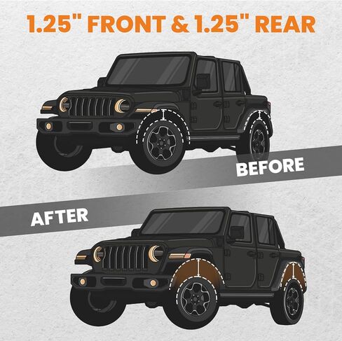 مجموعة رفع maxpeedingrods مقاس 1.25 بوصة لسيارة Jeep Wrangler YJ 1987-1995، مجموعة رفع تكبل أوراق الشجر المعلقة in Saudi Arabia