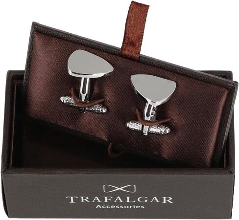 Trafalgar Men's Stefano Shield Brass Engravable Cufflinks in Saudi Arabia