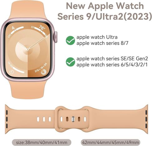 أحزمة ZALAVER متوافقة مع أحزمة ساعة Apple 40 مم 38 مم 41 مم 42 مم 44 مم 45 مم 49 مم للنساء والرجال، سوار بديل رياضي من السيليكون الناعم لـ iWatch Ultra2 SE 9 Ultra Series 8 7 6 5 4 3 2 1 in Kuwait