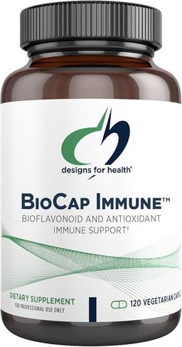 تصميمات للصحة BioCap Immune - مكمل دعم المناعة المضاد للأكسدة - فيتامين C مع البيوفلافونويد، فيتامين D 2000 وحدة دولية + الزنك المخلب - ريسفيراترول، كيرسيتين + فيتامين E (120 كبسولة نباتية) in Kuwait