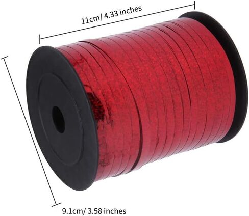 شريط تجعيد أحمر مجعد لتغليف الهدايا لتزيين زهور الزهور، لفافة سلسلة بالونات معدنية لامعة لتزيين الحفلات الفنية والمهرجانات (500 ياردة) in Kuwait
